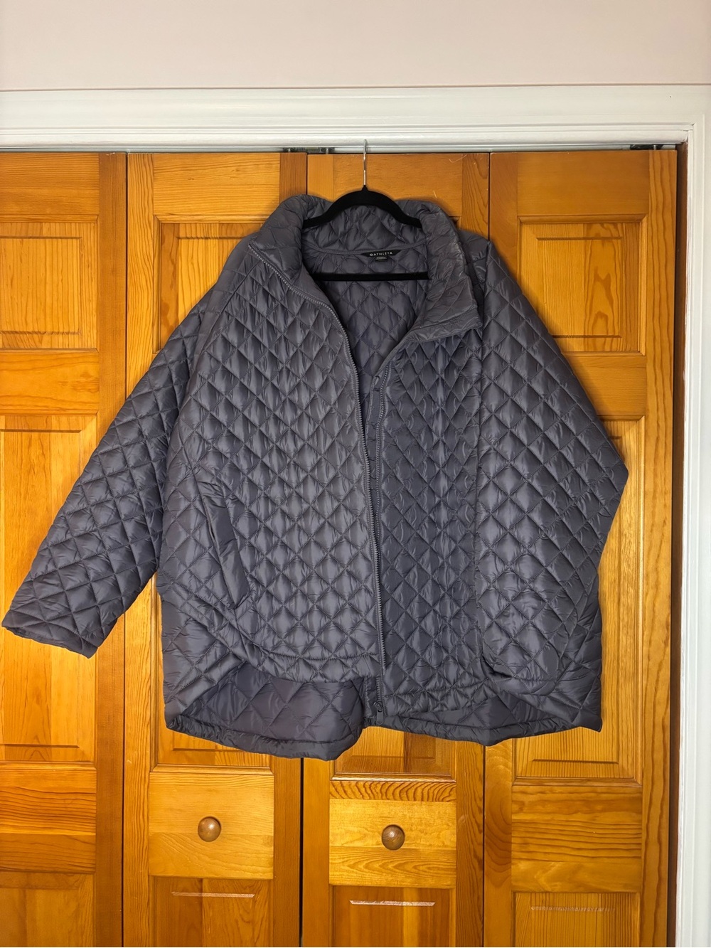 Athleta Quilted Jacket in Light Purple Gray